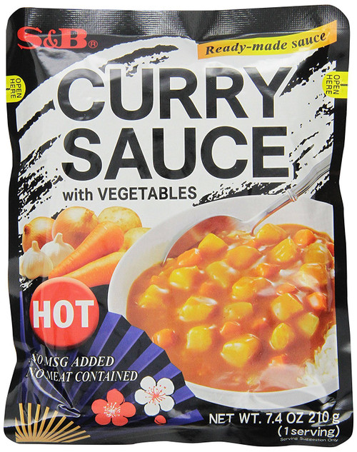 S&B Curry Sauce with Vegetables Hot, 7.4 Ounce (Pack of 10)