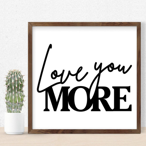 Love You More Framed Wooden Sign Art Decor Inspirational Signs Custom Wood Pallet Wall Plaque Sign for Laundry Bedroom Pantry 12x12in Love You More Framed Wooden Sign Art Decor Inspirational Signs Custom Wood Pallet Wall Plaque Sign for Laundry Bedroom Pantry 12x12in