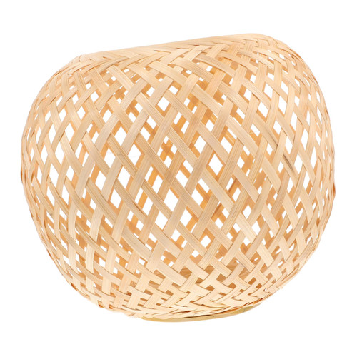 DOITOOL 2pcs Bamboo Woven Lampshade Drum Lamp Shade Rattan Lamp Bamboo Lamp Shade Woven Drum Lampshade Chinese Style Lamp Cover Ceiling Pendant Light Cover Wicker Cage Cage Bamboo Weaving