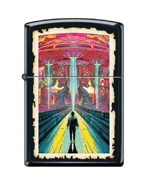 Zippo Lighter-Alien Space Star UFO Windproof Lighter (Hostile UFO Alien #Z6025)