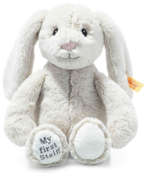 Steiff Soft Cuddly Friends My First Hoppie Rabbit 10", Premium Stuffed Animal, Cream