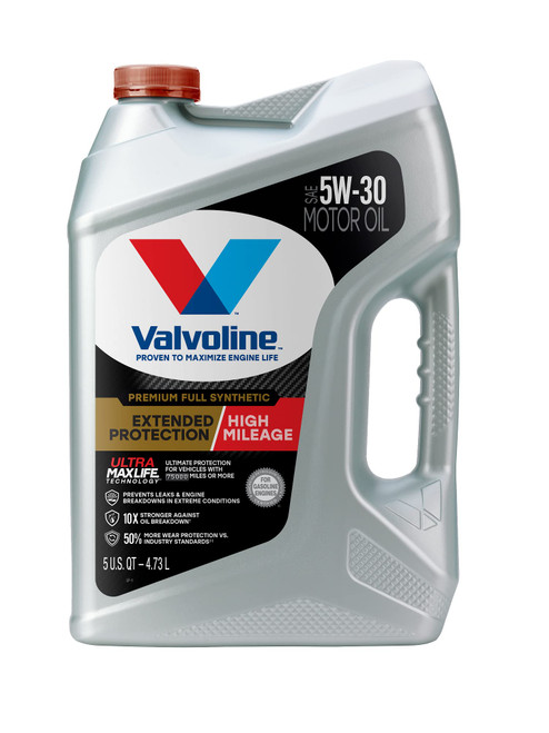 Valvoline Extended Protection High Mileage with Ultra MaxLife Technology 5W-30 Full Synthetic Motor Oil 5 QT Valvoline Extended Protection High Mileage with Ultra MaxLife Technology 5W-30 Full Synthetic Motor Oil 5 QT