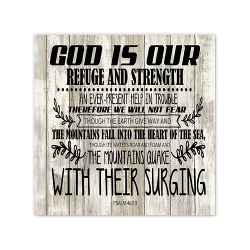 God Is Our Refuge And Strength Framed Canvas Paintings for Dinning Room Decor Rustic Canvas Wall Art Quotes for Laundry Sofa Artwork Decor 12x12 Inch