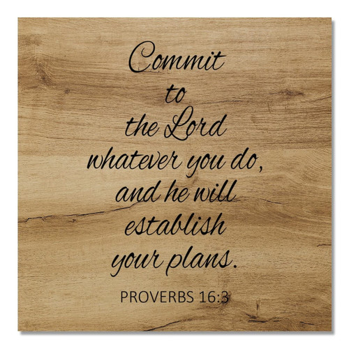 Rustic Style Wood Sign Hanging Home Wall Decoration Bible Verse Commit to the Lord Whatever You Do Wooden Plaque Laundry Room Art Decor 12x12inch Rustic Style Wood Sign Hanging Home Wall Decoration Bible Verse Commit to the Lord Whatever You Do Wooden Plaque Laundry Room Art Decor 12x12inch