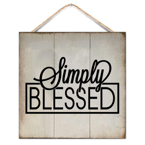Retro Rustic Style 12x12in Wood Pallet Phrase Simply Blessed Wall Hanging Plaque for Porch Garden Yard Living Room Farmhouse Kitchen Coffee Bar Laundry Room Decor Retro Rustic Style 12x12in Wood Pallet Phrase Simply Blessed Wall Hanging Plaque for Porch Garden Yard Living Room Farmhouse Kitchen Coffee Bar Laundry Room Decor