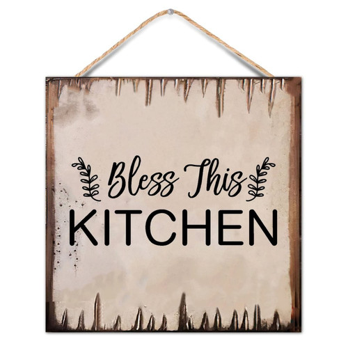 Chic Style 12x12in Wood Pallet Bless This Kitchen Wooden Wall Hanging Art Plaque for Porch Garden Yard Living Room Farmhouse Kitchen Coffee Bar Laundry Room Decor Chic Style 12x12in Wood Pallet Bless This Kitchen Wooden Wall Hanging Art Plaque for Porch Garden Yard Living Room Farmhouse Kitchen Coffee Bar Laundry Room Decor
