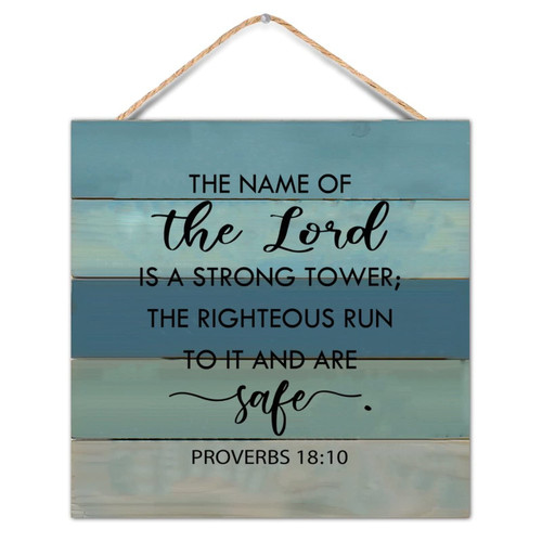 Vintage Rustic Chic Style Wood Pallet Bible Verse the Name of the Lord Wooden Wall Plaque for Porch Garden Yard Living Room Farmhouse Kitchen Coffee Bar Laundry Room Decor 12x12inch Vintage Rustic Chic Style Wood Pallet Bible Verse the Name of the Lord Wooden Wall Plaque for Porch Garden Yard Living Room Farmhouse Kitchen Coffee Bar Laundry Room Decor 12x12inch