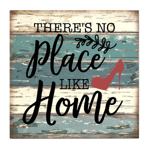 Vintage Style 12x12in Wood Pallet Home Quotes There's No Place Like Home Wooden Wall Plaque for Porch Garden Yard Living Room Farmhouse Kitchen Coffee Bar Laundry Room Decor