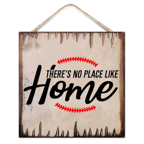 Chic Style 12x12in Wood Pallet Home Quotes There's No Place Like Home Wooden Plaque for Porch Garden Yard Living Room Farmhouse Kitchen Coffee Bar Laundry Room Decor