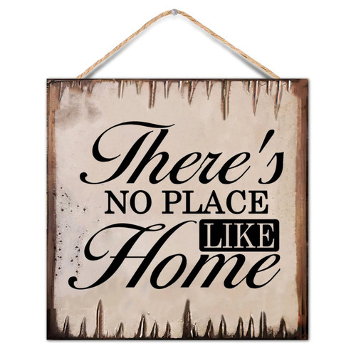Vintage Rustic Chic Style Wood Pallet Home Quotes There's No Place Like Home 12x12in Wall Hanging Plaque for Porch Living Room Garden Yard Farmhouse Kitchen Coffee Bar Laundry Room Decor