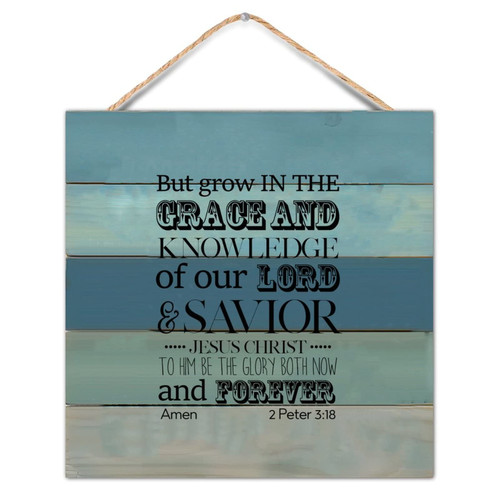 Retro Rustic Style 12x12in Wood Sign Bible Verse but Grow in the Grace and Knowledge Wall Hanging Plaque for Farmhouse Porch Living Room Garden Yard Kitchen Coffee Bar Laundry Room Decor Retro Rustic Style 12x12in Wood Sign Bible Verse but Grow in the Grace and Knowledge Wall Hanging Plaque for Farmhouse Porch Living Room Garden Yard Kitchen Coffee Bar Laundry Room Decor