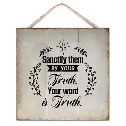 Rustic Style Wood Pallet Bible Verse Sanctify Them by Your Truth You Word is Truth 12x12in Wooden Wall Art Plaque for Porch Living Room Garden Yard Farmhouse Kitchen Coffee Bar Laundry Room Decor Rustic Style Wood Pallet Bible Verse Sanctify Them by Your Truth You Word is Truth 12x12in Wooden Wall Art Plaque for Porch Living Room Garden Yard Farmhouse Kitchen Coffee Bar Laundry Room Decor