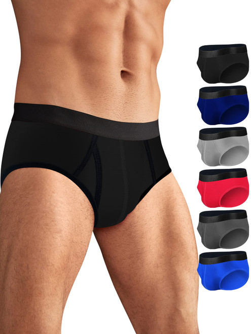 CONKEND Mens Bamboo Rayon Briefs Underwear with Fly Soft Breathable Comfortable U Pouch Briefs for Men Bamboo with Fly 6 Colors 6 Pack L CONKEND Mens Bamboo Rayon Briefs Underwear with Fly Soft Breathable Comfortable U Pouch Briefs for Men Bamboo with Fly 6 Colors 6 Pack L