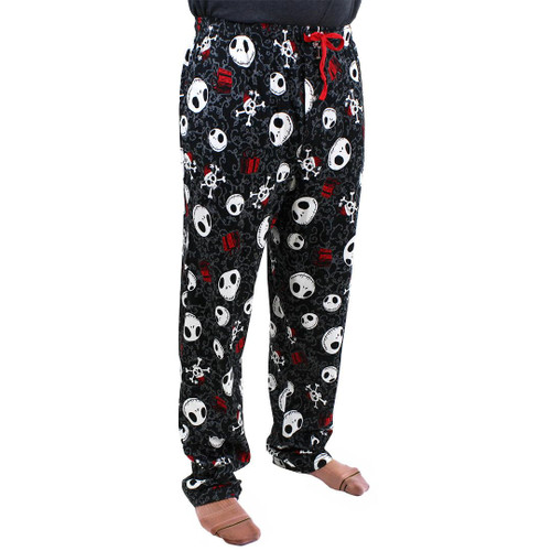 Disney Nightmare Before Christmas Jack Skellington Mens Holiday Lounge Pajama Pant (Black, X-Large)
