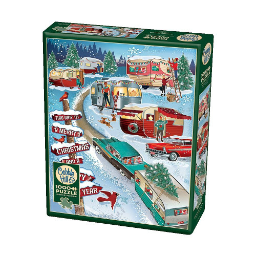 Cobble Hill 1000 Piece Puzzle - Christmas Campers - Sample Poster Included
