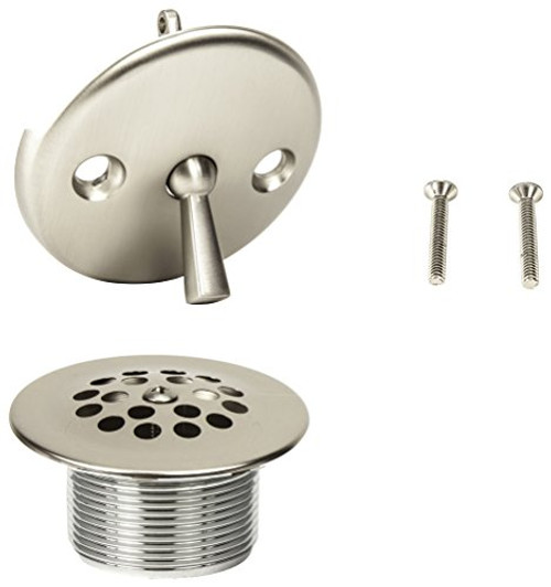 PF WaterWorks PF0972-BN Bath Tub Trim Kit, Cover Coarse 11.5 Threads Per Inch Bathtub Drain Assembly (DrainShoe, Traditional Strainer and Trip Lever Waste and Overflow face Plate), Brush Nickel