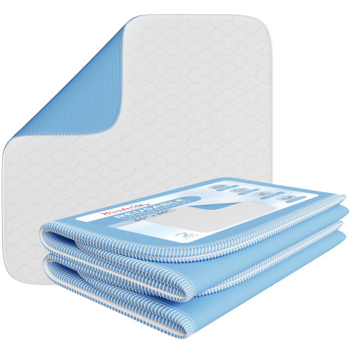 Wonder Sky Reusable Bed Underpads for Incontinence Bed Pads Washable Waterproof Pee Pads with Ultra Absorbent Bed Chucks Pads Washable, Leak Proof and Slip Resistant Large Bed Pads Pack of 4, 34 x 36
