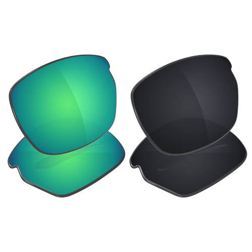 Galvanic Replacement Lenses for Oakley Carbon Shift OO9302 Sunglasses - Jade + Black Polarized - Combo Pack