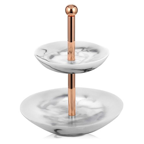 Jewelry Dish Stand Marble Resin & Rose Gold Metal- Bracelet & Necklace Jewelry Organizer Display Tree Rack w/Ring Tray (Marble1) Jewelry Dish Stand Marble Resin & Rose Gold Metal- Bracelet & Necklace Jewelry Organizer Display Tree Rack w/Ring Tray (Marble1)