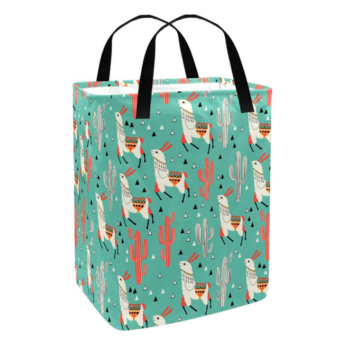 Large Laundry Basket, Waterproof Laundry Hamper, Laundry Bag, Clothes Hamper, Collapsible Laundry Basket Easy Storage, Cartoon Llama Cactus