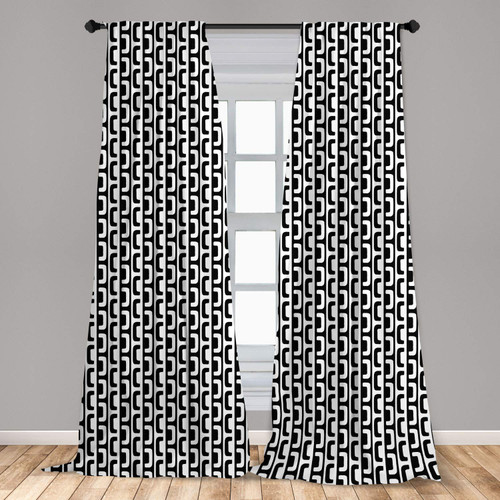 Ambesonne Abstract Curtains, Modern Geometric Pattern with Bracket Like Shapes Illustration Print, Window Treatments 2 Panel Set for Living Room Bedroom, Pair of - 28" x 63", Charcoal Grey and White Ambesonne Abstract Curtains, Modern Geometric Pattern with Bracket Like Shapes Illustration Print, Window Treatments 2 Panel Set for Living Room Bedroom, Pair of - 28" x 63", Charcoal Grey and White