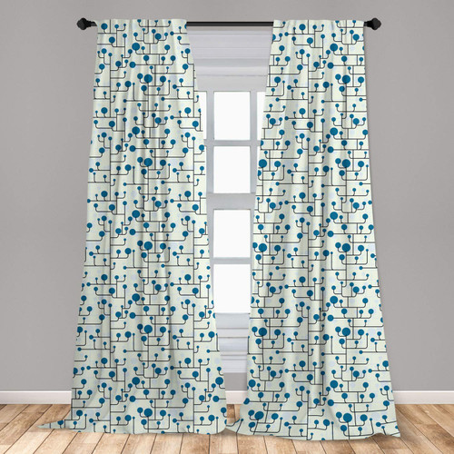 Ambesonne Geometric Curtains, Abstract Lines Dots of Many Sizes Modern Pattern Ornamental Minimalistic, Window Treatments 2 Panel Set for Living Room Bedroom, Pair of - 28" x 63", Blue Eggshell Black Ambesonne Geometric Curtains, Abstract Lines Dots of Many Sizes Modern Pattern Ornamental Minimalistic, Window Treatments 2 Panel Set for Living Room Bedroom, Pair of - 28" x 63", Blue Eggshell Black