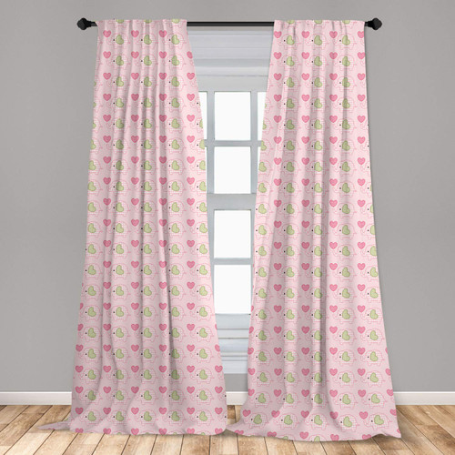Ambesonne Animal Curtains, with Checkered Patterns and Polka Dotted Hearts, Window Treatments 2 Panel Set for Living Room Bedroom Decor, Pair of - 28" x 63", Pistachio Green Pink Ambesonne Animal Curtains, with Checkered Patterns and Polka Dotted Hearts, Window Treatments 2 Panel Set for Living Room Bedroom Decor, Pair of - 28" x 63", Pistachio Green Pink