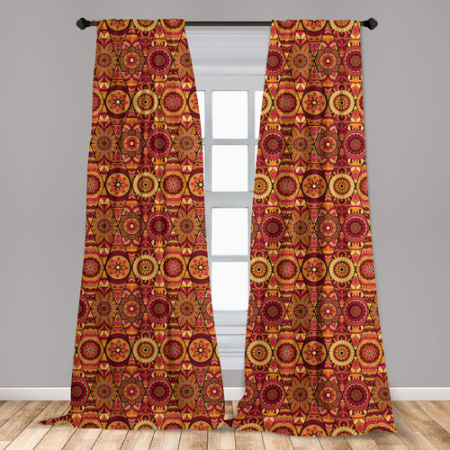Ambesonne Mandala Curtains, Floral Arrangement Hand Drawn Abstract Bohemian Ornament with Geometric Detail, Window Treatments 2 Panel Set for Living Room Bedroom, Pair of - 28" x 63", Multicolor Ambesonne Mandala Curtains, Floral Arrangement Hand Drawn Abstract Bohemian Ornament with Geometric Detail, Window Treatments 2 Panel Set for Living Room Bedroom, Pair of - 28" x 63", Multicolor