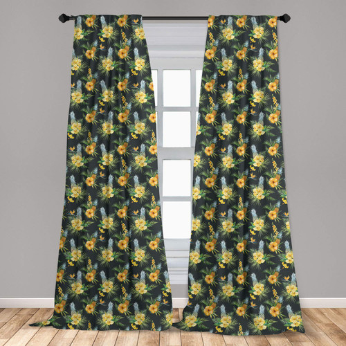 Ambesonne Hawaii Curtains, Tropical Flowers Blooming Frangipani Plumeria Botanical Bouquet Pineapple Fruit, Window Treatments 2 Panel Set for Living Room Bedroom, Pair of - 28" x 63", Multicolor Ambesonne Hawaii Curtains, Tropical Flowers Blooming Frangipani Plumeria Botanical Bouquet Pineapple Fruit, Window Treatments 2 Panel Set for Living Room Bedroom, Pair of - 28" x 63", Multicolor