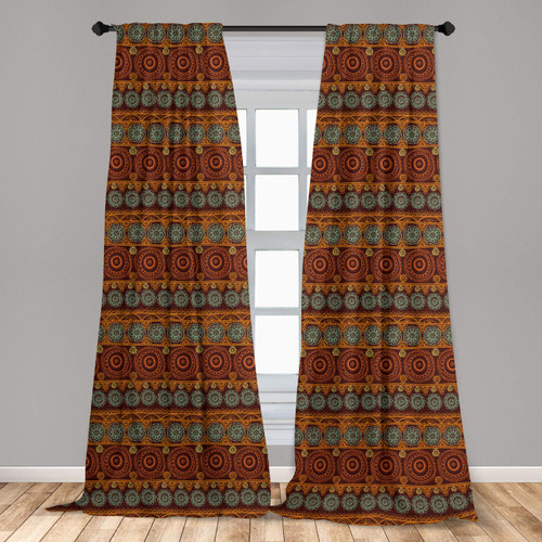 Ambesonne Earth Tones Curtains, Hand Drawn Style Floral Art Prehistoric Cultural Design Mandala Inspired, Window Treatments 2 Panel Set for Living Room Bedroom, Pair of - 28" x 63", Multicolor Ambesonne Earth Tones Curtains, Hand Drawn Style Floral Art Prehistoric Cultural Design Mandala Inspired, Window Treatments 2 Panel Set for Living Room Bedroom, Pair of - 28" x 63", Multicolor