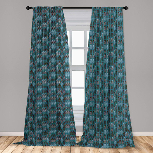 Ambesonne Ethnic Curtains, Striped Hand Drawn Pattern Based on a Traditional Ornament, Window Treatments 2 Panel Set for Living Room Bedroom, Pair of - 28" x 63", Teal Bluegrey Dark Brown Ambesonne Ethnic Curtains, Striped Hand Drawn Pattern Based on a Traditional Ornament, Window Treatments 2 Panel Set for Living Room Bedroom, Pair of - 28" x 63", Teal Bluegrey Dark Brown