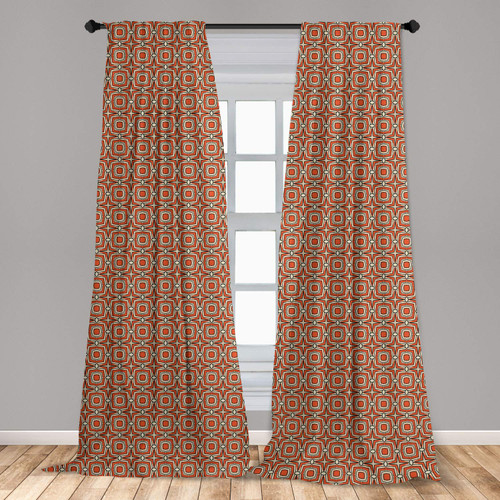 Ambesonne Geometric Curtains, Squares and Rhombuses with Bullseye Pattern Abstract Warm Colored Shapes, Window Treatments 2 Panel Set for Living Room Bedroom, Pair of - 28" x 63", Burnt Sienna Beige Ambesonne Geometric Curtains, Squares and Rhombuses with Bullseye Pattern Abstract Warm Colored Shapes, Window Treatments 2 Panel Set for Living Room Bedroom, Pair of - 28" x 63", Burnt Sienna Beige