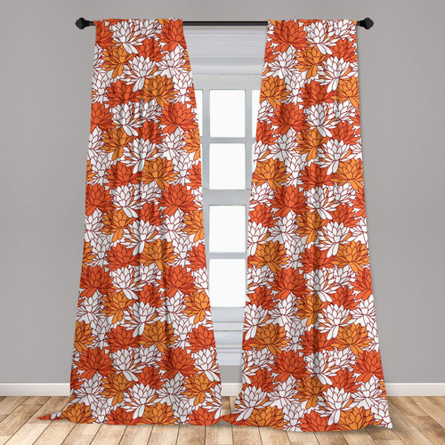 Ambesonne Floral Curtains, Fiery Tone Petal Lotus Flowers Overlapping Design Illustration, Window Treatments 2 Panel Set for Living Room Bedroom, Pair of - 28" x 63", Pale Orange Vermilion Ambesonne Floral Curtains, Fiery Tone Petal Lotus Flowers Overlapping Design Illustration, Window Treatments 2 Panel Set for Living Room Bedroom, Pair of - 28" x 63", Pale Orange Vermilion