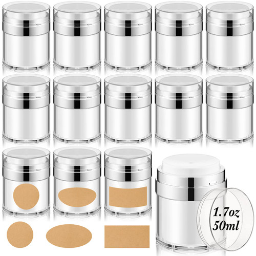 15 Pcs Airless Cosmetic Container Vacuum Cosmetic Bottle Vacuum Cream Jar Travel Cream Container Empty Refillable Cosmetic Air Pump Bottle Airless Pump Jars for Creams (1.7oz/50ml) 15 Pcs Airless Cosmetic Container Vacuum Cosmetic Bottle Vacuum Cream Jar Travel Cream Container Empty Refillable Cosmetic Air Pump Bottle Airless Pump Jars for Creams (1.7oz/50ml)