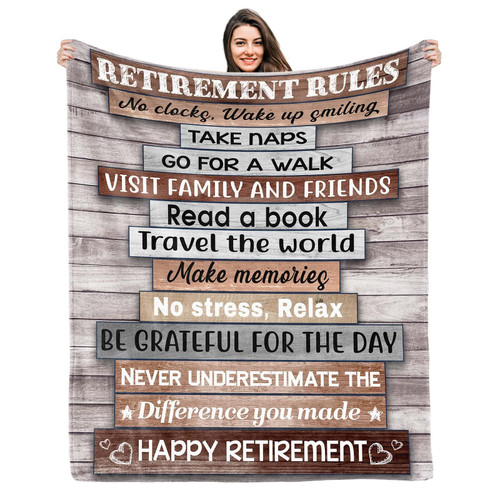 Kesidilo Funny Retirement Gifts for Men/Women 2023, Farewell Gifts for Coworkers Women/Men, Happy Retirement Gifts Blanket 50"x60", Best Retired Gifts for Coworker, Goodbye Gifts Idea