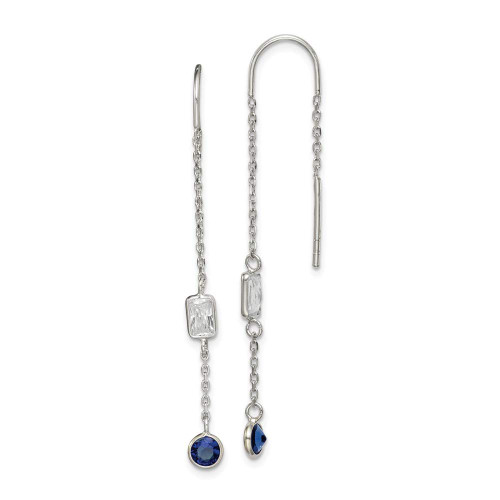 925 Sterling Silver Blue and Clear CZ Cubic Zirconia Simulated Diamond Threader Earrings Measures 49.58x4.64mm Wide Jewelry Gifts for Women 925 Sterling Silver Blue and Clear CZ Cubic Zirconia Simulated Diamond Threader Earrings Measures 49.58x4.64mm Wide Jewelry Gifts for Women