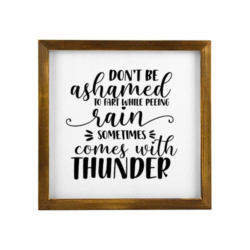 Funny Bathroom Decorative Sign Don't Be Ashamed to Fart Farmhouse Bathroom Toilet Decor Sign Rustic Framed Wooden Sign Vintage Wall Hanging Plaque for Toilet Washroom Restroom Bathroom Decoration
