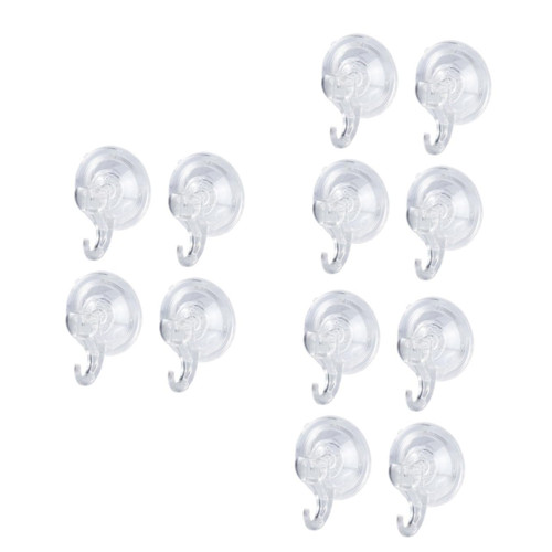 Cabilock 12 PCS Heavy Duty Suction Cup Hooks Heavy Duty Hook Plastic Hooks for Hanging Removable Hooks Shower Suction Hooks Suction Cup Hanger Heavy Duty Wall Hooks no Trace Coat Hanger