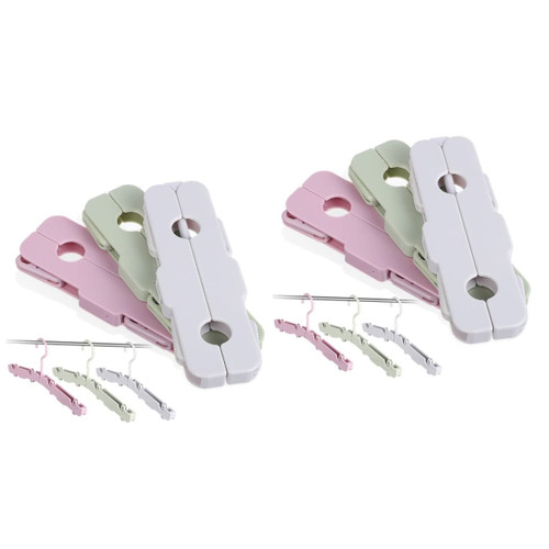 INOOMP 12 Pcs Drying Rack Foldable Clothing Rack Travel Hanger Portable Clothes Rack Portable Garment Rack Foldable Clothes Racks Travel Accessories Retracted Clothes Hangers Abs