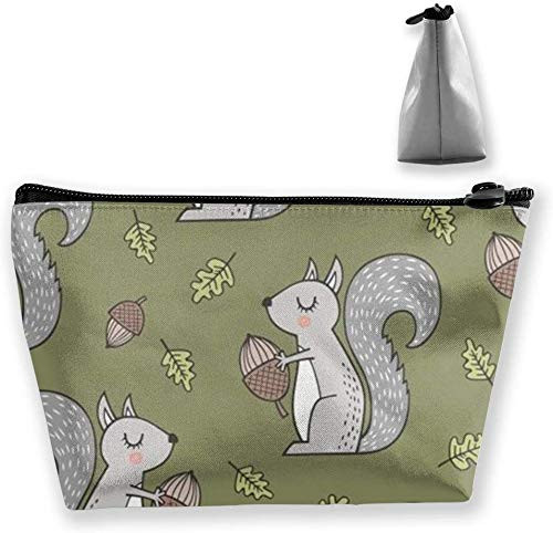 Forest Squirrel Squirrels with Leaves Makeup Bag for Purse Travel Makeup Pouch Mini Cosmetic Bag for Women Girls Forest Squirrel Squirrels with Leaves Makeup Bag for Purse Travel Makeup Pouch Mini Cosmetic Bag for Women Girls