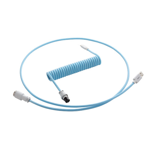CableMod Pro Coiled Keyboard Cable (Blueberry Cheesecake, USB A to USB Type C, 150cm)