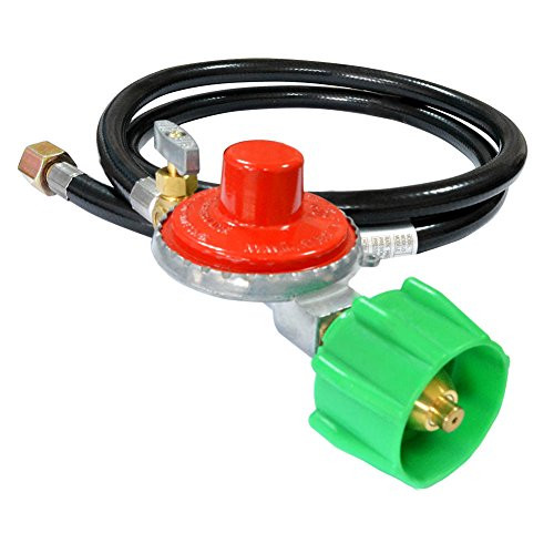 Stanbroil 48 Inch 10 PSI High Pressure Propane Adjustable Regulator Valve Hose Assembly - QCC1 x 3/8" Flare Swivel Fitting