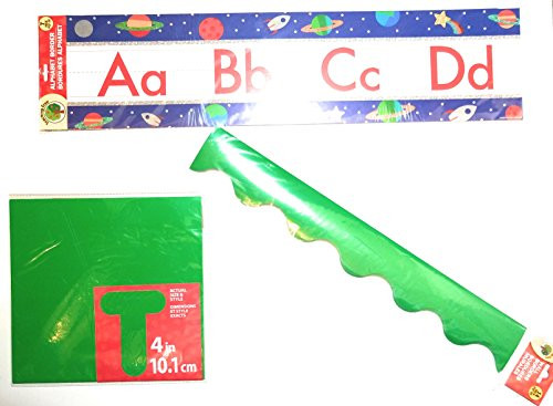 Alphabet Bulletin Board Border Set Science Classroom Decorations Preschool, Kindergarten,Elementary Creative Strips, School Supplies, Bulletin Trim, Wall Border, Wall Decal, Classroom Decor