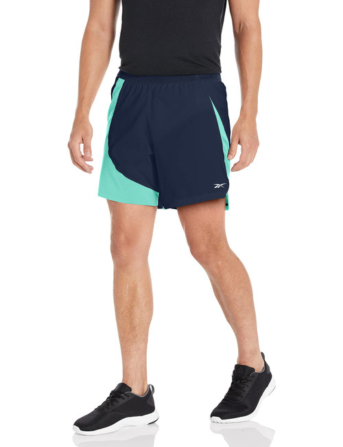 Reebok Men's Standard Running Woven Shorts, Semi Classic Teal/Vector Navy, X-Large