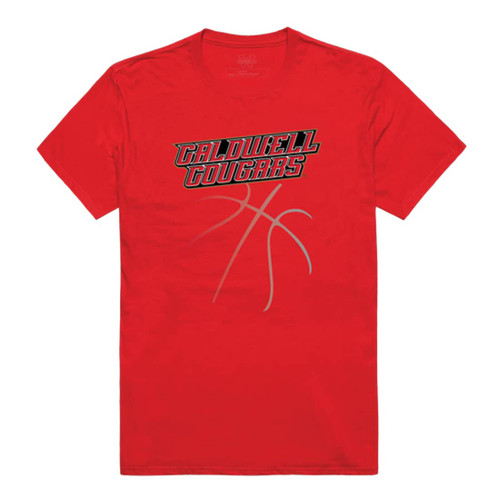 Caldwell University Cougars Basketball Tee T-Shirt - Red, Large