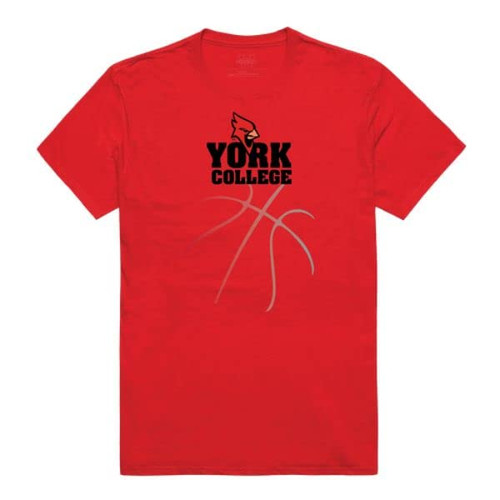 York College Cardinals College Basketball Tee T-Shirt - Red, Medium