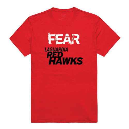 LaGuardia Red Hawks Fear College Tee T-Shirt - Red, Small