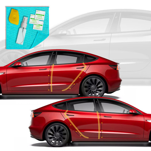 EV Armor Full Door Edges Paint Protection Film PPF for Tesla Model 3 2017-2023 - Easy DIY Self Healing Wrap Guards Against Door Impact Scratches, Dings, and Damage