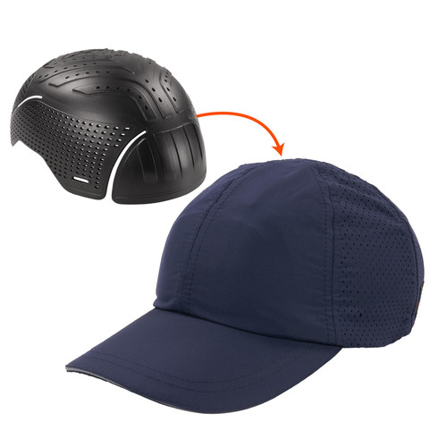 Ergodyne Standard Lightweight Baseball Hat Bump Cap Insert, Navy, XS/S