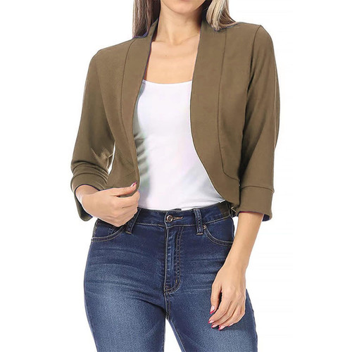 LEMONONSTORE Crop Tops For Women 3/4 Sleeve Open Front Cardigan Shrugs For Dresses Bolero Shrug Knit Sweater Thin Jacket Crochet Cardigan For Women Lightweight LEMONONSTORE Crop Tops For Women 3/4 Sleeve Open Front Cardigan Shrugs For Dresses Bolero Shrug Knit Sweater Thin Jacket Crochet Cardigan For Women Lightweight